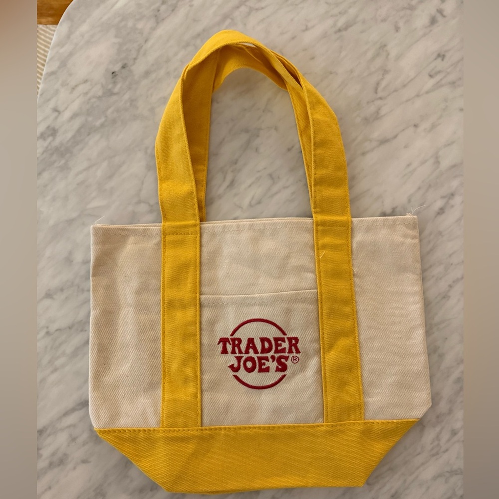 NWT Trader Joe's Yellow Mini Tote Bag